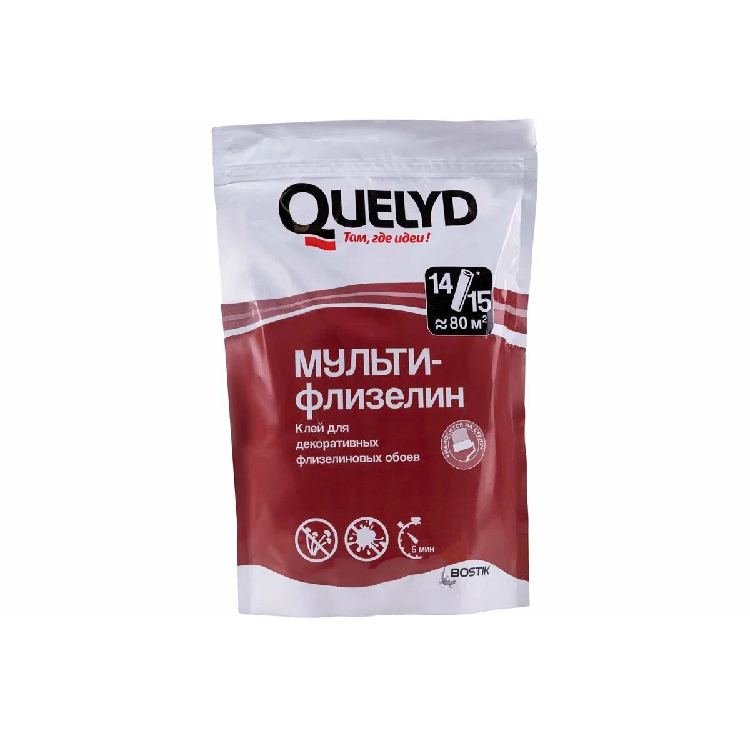 Клей обойный Quelyd Мульти-Флизелин 0,45кг (уп 16шт) (50035119)                                                                                                                                         