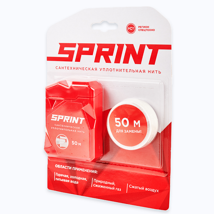 Уплотнительная нить Sprint 50м бокс + 50м катушка, блистер                                                                                                                                              
