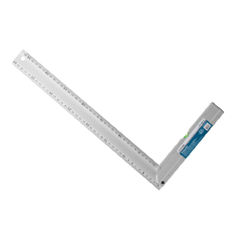 Угольник алюминиевый литой с уровнем,1 акриловый глазок, двусторонняя разметка в см, 400мм(15-3-040)                                                                                                    