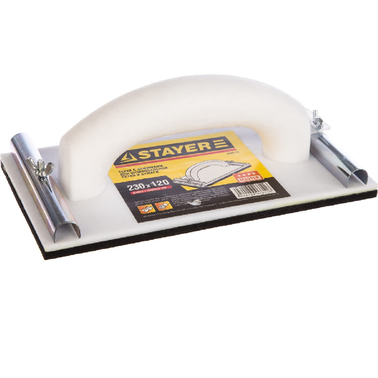 Терка STAYER для шлифования с металлическим фиксатором, 120х230мм (3569-12)                                                                                                                             