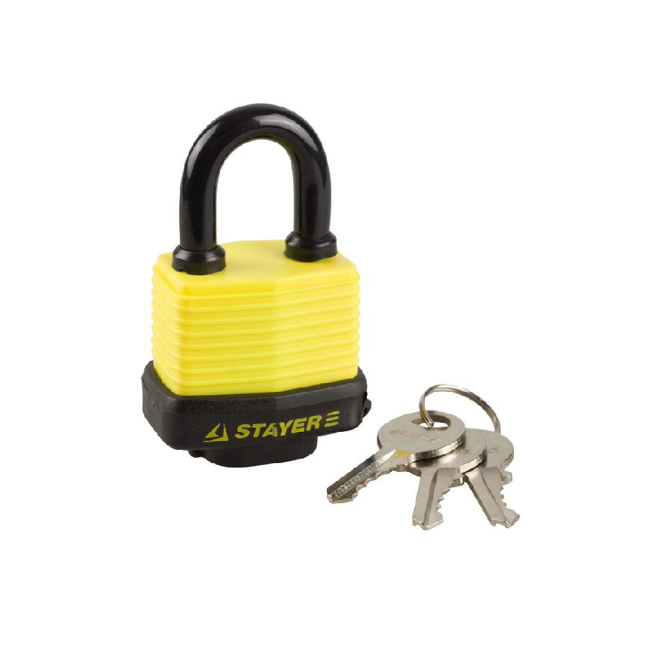 Замок STAYER MASTER навесной, всепогодный, пластиковая защита корпуса 60мм 37140-50                                                                                                                     