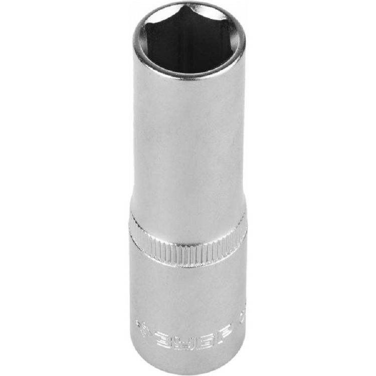 Головка торцовая ЗУБР "МАСТЕР" (1/2") удлин., Cr-V, FLANK хроматированное покрытие, 13 мм 27726-13                                                                                                      