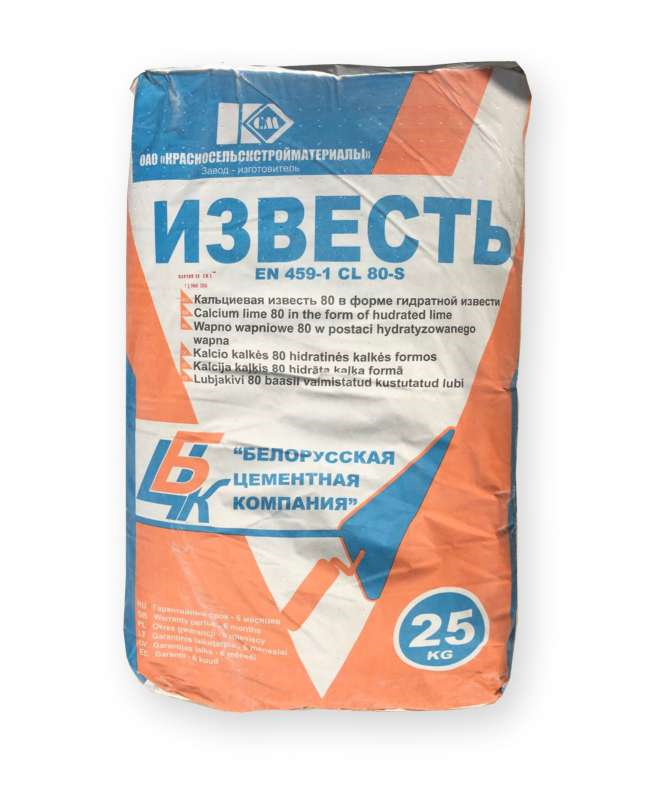 Известь  гашеная (25кг) Красносельск СМ                                                                                                                                                                 