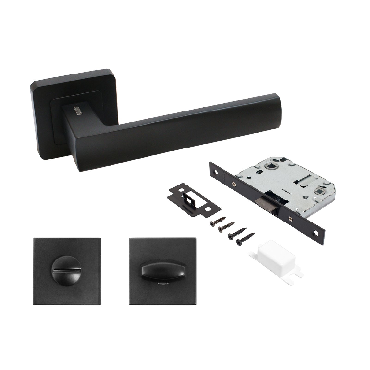 Комплект ручка и защ. с фикс  АЛЛЮР АРТ "КОЛОМБО" SN+L7050S SN+BK-S1 SN/CP мат.никель (15202)                                                                                                           