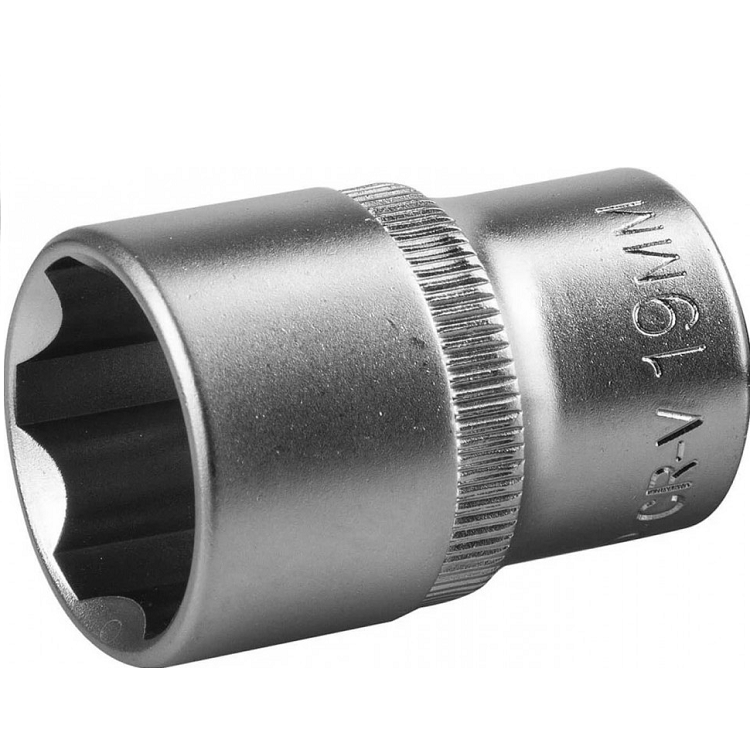 Головка торцовая ЗУБР "МАСТЕР" (1/2") Cr-V, SUPER LOCK, хроматированное покрытие,19мм (27725-19_z02)                                                                                                    