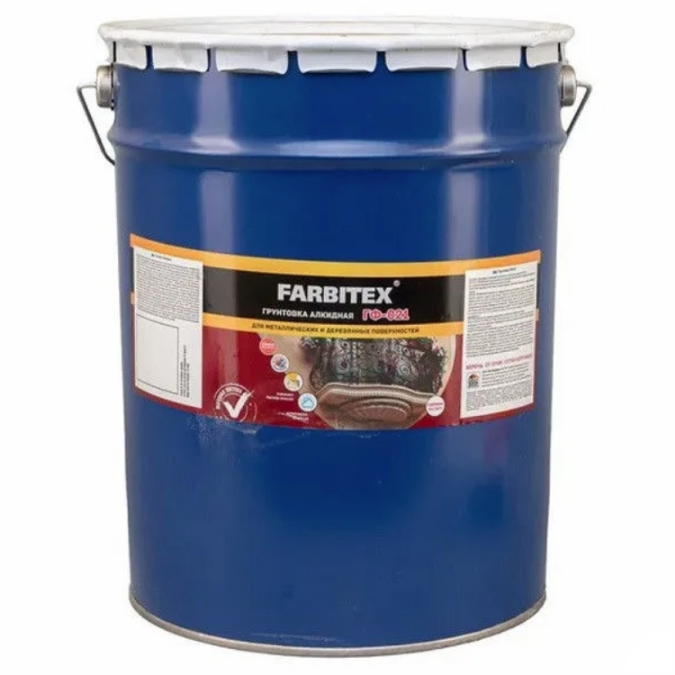 Грунт ГФ-021  FARBITEX красно-коричневый, 20кг                                                                                                                                                          