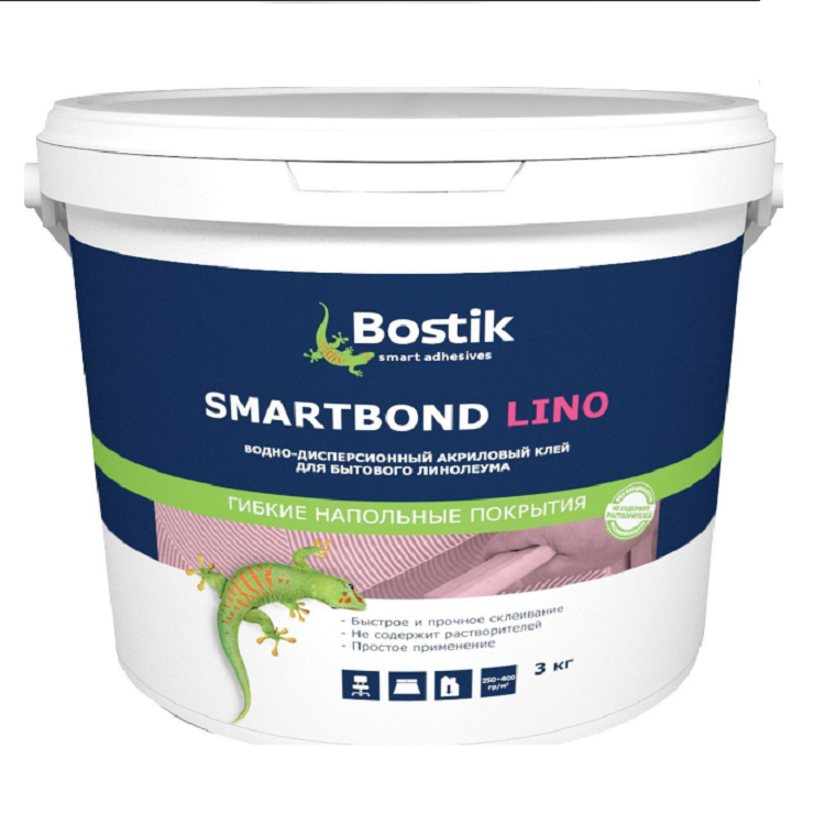 Клей Bostik для бытового линолеума SMARTBOND LINO 3кг (50024467)                                                                                                                                        