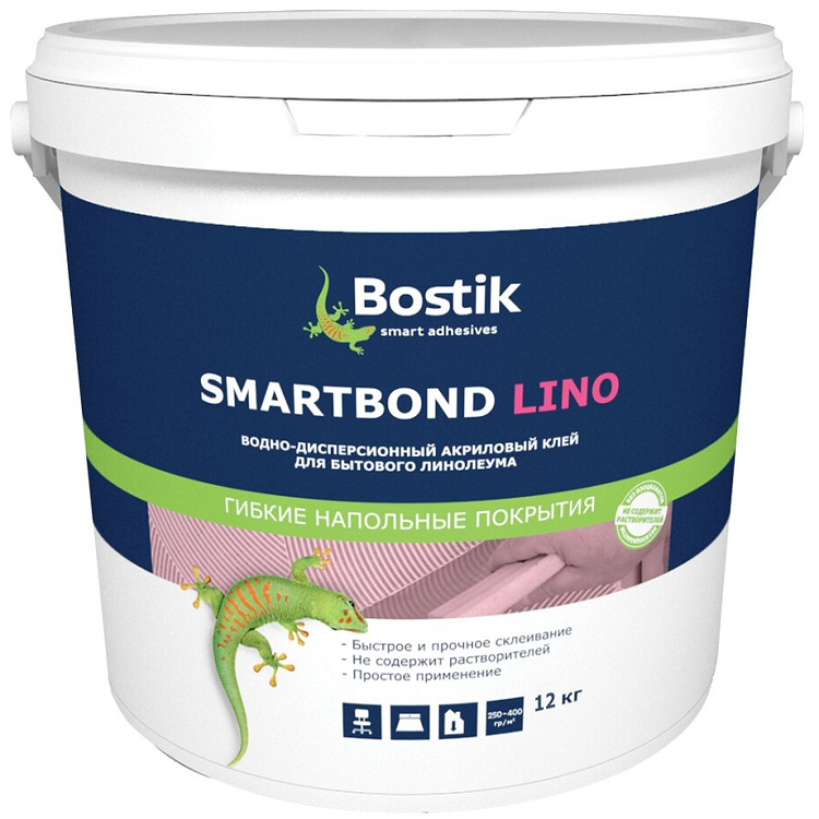 Клей Bostik для бытового линолеума SMARTBOND LINO 12кг (50024469)                                                                                                                                       