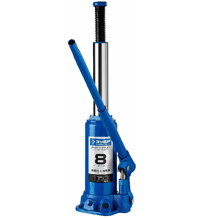Домкрат ЗУБР гидравл. "бутолычный", Профессионал 8т, 228-459мм (43060-8_z01)                                                                                                                            