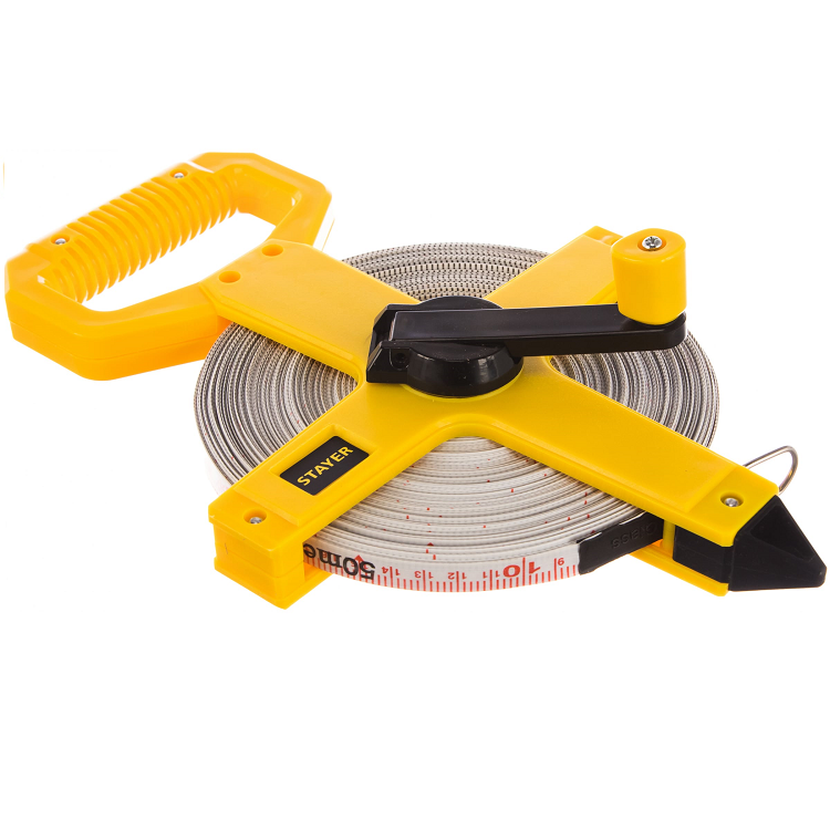 Мерная лента "STAYER" ГЕОДЕЗИЙНАЯ фиберглассовое полотно, 50м (3418-50)                                                                                                                                 