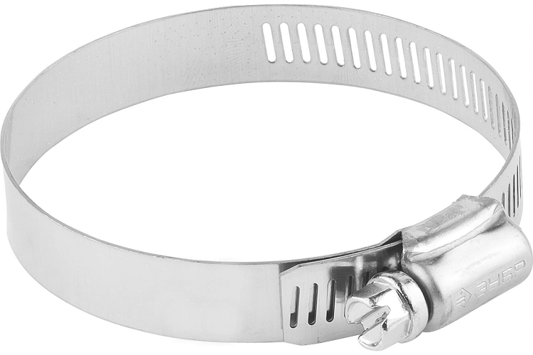 Хомут червячный 105-127мм ЗУБР "ЭКСПЕРТ" оцинкованные,просечная лента 12мм,50шт (37805-105-127-50)                                                                                                      