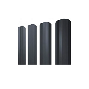 Штакетник Bordex edge 0,35х92х1500 RAL 7024 (серый графит) верх полукруглый                                                                                                                             