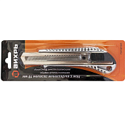 Нож с выдвижным лезвием 18мм, металлический корпус, автоматический фиксатор Вихрь73/10/10/1                                                                                                             