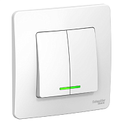 Выключатель 2-кл. СП Blanka 10А IP20 250В с подсветкой бел. BLNVS010511                                                                                                                                 