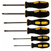 Набор STAYER "MASTER" Отвертки слесарные, двухкомп.рукоятка, магнитный наконечник, 6шт.(2513-Н6_z01)                                                                                                    