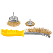 Набор щеток для дрели, витая  проволока 0,3мм, дисковая 50мм, чашечная 75мм STAYER 35151-H3                                                                                                             