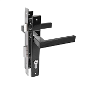 Замок для КАЛИТКИ врезной с ручкой СТАНДАРТ 8520.01.9005 черный, ключ-ключ (17659)                                                                                                                      