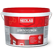Краска акриловая NEOLAB для потолков белая матовая, 14 кг                                                                                                                                               