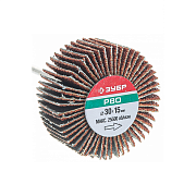Круг шлиф. ЗУБР "МАСТЕР" веерный лепестк, на шпильке, тип КЛО, зерно-электр, P80, 15х30мм 36600-080                                                                                                     