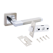 Комплект ручка и защелка АЛЛЮР АРТ "ВЕНСАН" SN/CP+L45-8 SN (2682/S45) мат.никель/хром (14665)                                                                                                           