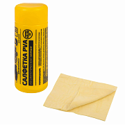 Салфетка синтетическая PVA замша 64х43см в тубе желтая для авто, дома и офиса ГРАНДМАСТЕР, 609974                                                                                                       