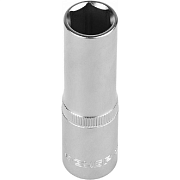 Головка торцовая ЗУБР "МАСТЕР" (1/2") удлин., Cr-V, FLANK хроматированное покрытие, 13 мм 27726-13                                                                                                      