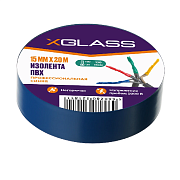 Изолента X Glass ПВХ 15мм*20м,  синяя                                                                                                                                                                   