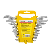 Набор ключей гаечных рожковых, углеродистая сталь, 8 предметов (43-2-518)                                                                                                                               