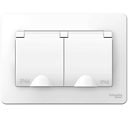 Розетка 2-м CП Blanca 16А IP20 250В c/зазем. защ. шторки с крышкой бел. BLNRS441121                                                                                                                     