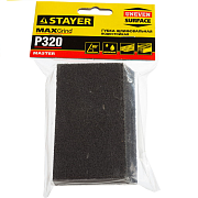 Губка шлифовальная STAYER MASTER угловая  Р320, 100х68х42х26мм средняя жесткость(3561-320)                                                                                                              