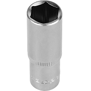 Головка торцовая ЗУБР "МАСТЕР" (1/4") удлин., Cr-V, FLANK хроматированное покрытие, 10 мм 27717-10                                                                                                      