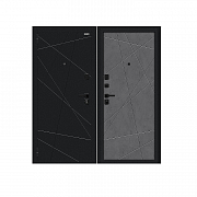 Дверь Браво R-2 Граффити-5/SBlack (115/Г5) Slate Art/Букле чернрое 205*86 Пр.                                                                                                                           