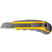 Нож "Мастер Плюс" 18 мм обрезиненный корпус с напрявляющей 9005104                                                                                                                                      