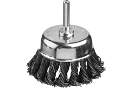 Щетка чашечная MIRAX со шпилькой, жгут, стальная проволока 0,5мм,d=75мм (35148-075)                                                                                                                     