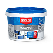 Краска акриловая NEOLAB моющаяся белая матовая,  3 кг (4шт/уп)                                                                                                                                          
