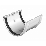 Соединитель желоба ТН ПВХ белый ф125                                                                                                                                                                    