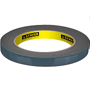 Двухсторонняя клейкая лента на вспененной основе, STAYER Proffessional,черная,12мм х 5м(12233-12-05)                                                                                                    