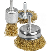 Набор щеток для дрели, витая  проволока 0,3мм, диск. 50мм, чаш. 50мм, кистевая 25мм STAYER 35152-H3                                                                                                     