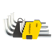 Набор STAYER Ключи "MASTER" имбусовые короткие, сатинир.покрытие,пластик. держ. 9предметов (2743-Н9)                                                                                                    