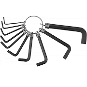 Набор DEXX Ключи имбусовые, оксидированные, на кольце, HEX , 10 шт. (27403-Н10)                                                                                                                         