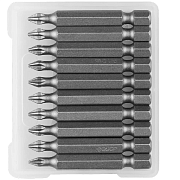 Биты ЗУБР "МАСТЕР" кованые,хромомолибденовая сталь,тип хвостовика Е1/4",РН1,50мм,10шт(26001-1-50-10)                                                                                                    