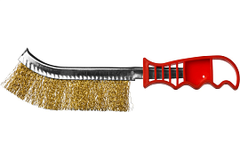 Щетка ручная MIRAX с пластмассовой ручкой, однорядная, латунированная  0,3 мм (35112-1)                                                                                                                 