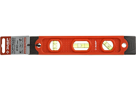 Уровень ЗУБР "МАСТЕР" ТОРПЕДО пласт.,магнитный, 4 ампулы, 230мм (3459)                                                                                                                                  