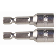 Биты ЗУБР "МАСТЕР" с торцевой головкой, магнитные Cr-V, Е 1/4, 10х45мм,2 шт ( 26392-10-02)                                                                                                              